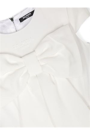 white polyamide dress BALMAIN PARIS KIDS | BU1C51K0175101